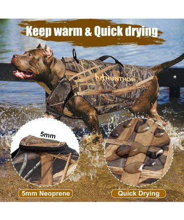 Hunthor 5mm Neoprene Dog Hunting Vest - Adjustable Waterfowl Duck Hunting Camo - X-Large - Buy Online on GoSupps.com