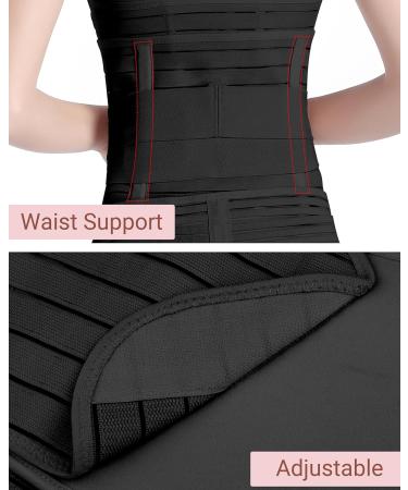 OKPOW 3 in 1 Postpartum Belly Wrap | Postpartum Belt Band for Women | Waist Pelvis Shapewear & Body Shaper | Postnatal C-Section Recovery Corset | Black, One Size - Buy Online on GoSupps.com