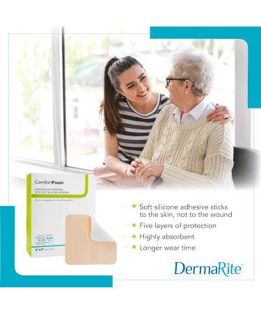 ComfortFoam Border Sacral Dressing - 7.2" x 7.2" Self-Adherent Soft Silicone for Exuding Wounds - Showerproof & Thermal Insulation - International Shipping Available - Buy Online on GoSupps.com