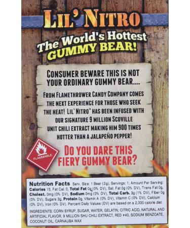 Lil' Nitro - The World's Hottest Gummy Bear - 1 Count Pack of 1 | Spicy Candy Challenge - Buy Online on GoSupps.com