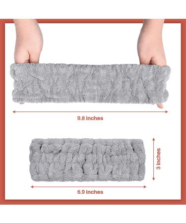 3-Pack Spa Facial Headbands - Terry Cloth Hairbands for Makeup, Washing & Yoga - Black, White, Light Grey - Buy Online on GoSupps.com