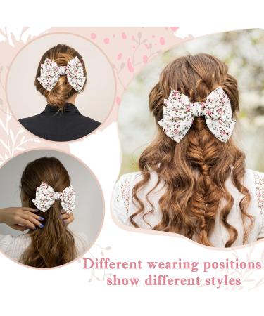 Bow Hair Clip Floral Hair Bows for Women Big Bowknot Hairpin French Hair Clips Hair Barrette Clips Chiffon Hair Bows for Women Girls-1PC style 1 - Buy Online on GoSupps.com