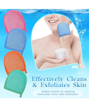 4 Pcs Exfoliating Gloves Set | Facial & Body Scrub Mitts for Deep Cleansing | Skin Exfoliator Tool in 4 Colors - Buy Online on GoSupps.com