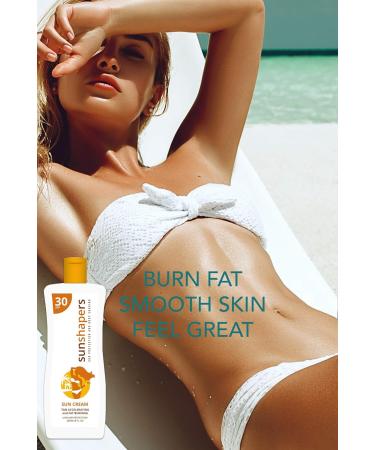 SUNSHAPERS 30SPF Sun Cream and Hot Cream for Women | Sun Protection plus Super Concentrated Cellulite | Tan Developer and Fast Fat-Burning Formula | Flat Belly Slim Waist and Legs | 200ml - Buy Online on GoSupps.com