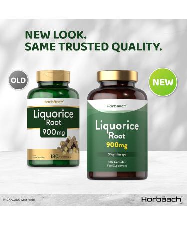 Liquorice Root Extract 900mg Capsules - Pure Licorice Root Powder Supplement for Men & Women - 180 Count, 3 Month Supply - No Artificial Preservatives by Horbaach - Buy Online on GoSupps.com