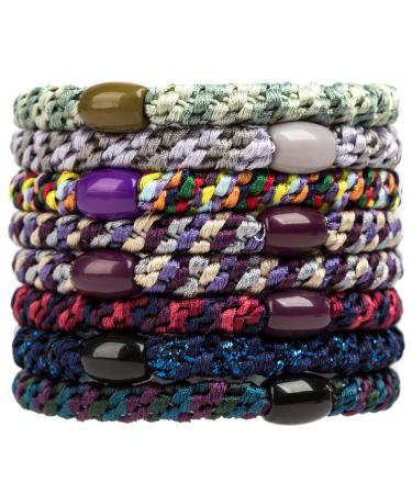 GYGYL 8Pcs Mixed Color Hair Ties for Women Girls Elastics Hair Bands Ponytail Holders for Thick Hair No Damage No Crease Hair Elastics(Style 9) Mixed color Style9