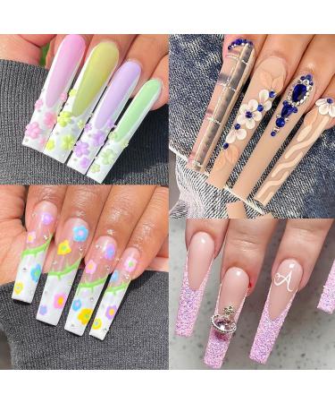 UNA GELLA Soft Gel Nail Tips XXL 432pcs Square Coffin | Clear Acrylic Fake Nails for Salon & DIY Home | Long Tapered Square & Straight Nail Tips - Buy Online on GoSupps.com