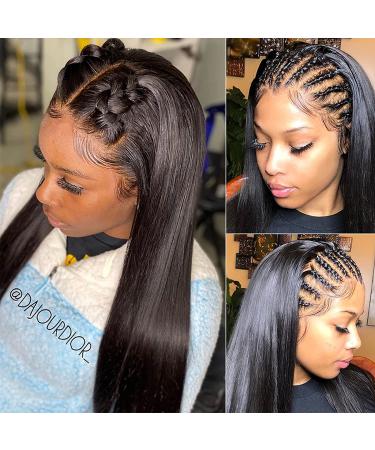 Geeta Hair 13x6 Brazilian Human Hair Lace Front Wig 22 Inch - Pre Plucked, 150% Density, Natural Hairline - Straight Hair, Natural Color - Buy Online on GoSupps.com