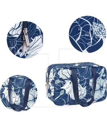 Large Blue Lotus Toiletry Bag - Travel Makeup Organizer for Women - Buy Online on GoSupps.com