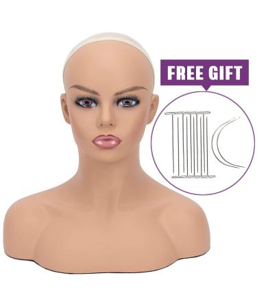 PVC Mannequin Head Bust Stand for Wigs - 16.5 Inch Caucasian | PMH-DB7645 - Buy Online on GoSupps.com