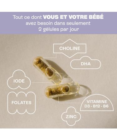 Baby Bump Multivitamins Pregnancy with DHA Choline and Vitamin B9 Active Quatrefolic 15 Bioactive Active Ingredients for Mom and Baby Health Recyclable Pot Made in France Jolly Mama - Buy Online on GoSupps.com