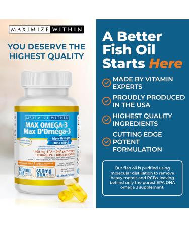 Maximize Within Max Omega 3 Triple Strength 60 softgel - Buy Online on GoSupps.com