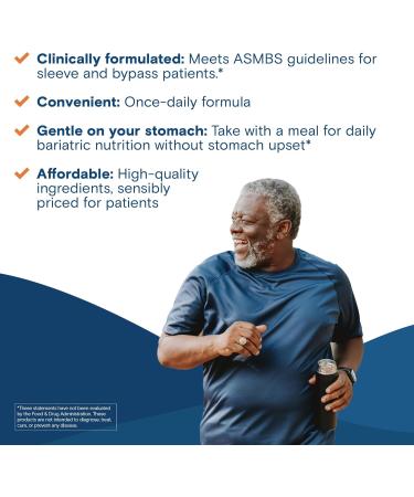 Bariatric Fusion One Per Day Bariatric Multivitamin with Iron for Men | with Prostate and Heart Support Vitamins* | Gastric Bypass and Sleeve Gastrectomy | 30 Capsules | 1 Month Supply 30 Count (Pack of 1) - Buy Online on GoSupps.com