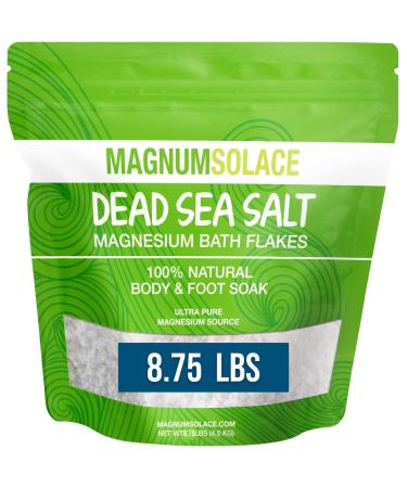 Dead Sea Salt   8.75 lbs Dead Sea Salts for Soaking   Magnesium Flakes for Bath Salt   Bath Salts for Women Relaxing (8.75 Pounds)
