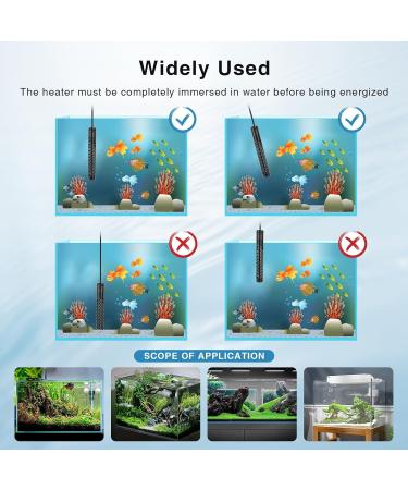 AQQA Aquarium Heater 800W - LED Display Over-Temperature Protection - Optimized for 300-800L Fresh & Saltwater Tanks - Buy Online on GoSupps.com