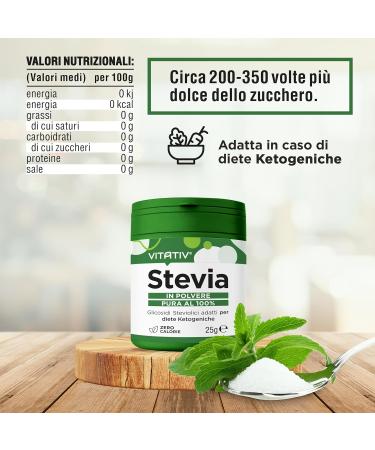 Stevia Pure Powder 98% Rebaudioside A | Natural Sweetener for Ketogenic Diets | 25g - Buy Online on GoSupps.com
