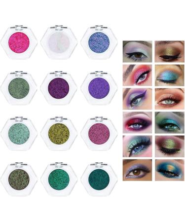 Shimmer Eyeshadow | Long Lasting Glitter Eye Shadow Single for Girls Reflective Glitter Eyeshadow Single for Travel Daily Travel Parties Picnics - Buy Online on GoSupps.com