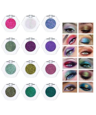 Glitter Eyeshadow Single | Women Shimmer Makeup Eye Shadow Single Buildable Reflective Glitter Eyeshadow Single for Travel Daily Travel Parties Picnics