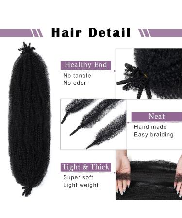 24 Inch Marley Hair 8 Packs Pre Separated Afro Twist Marley Twist Braiding Hair | Synthetic Spring Twist Hair Extensions for Women (1b) - Buy Online on GoSupps.com