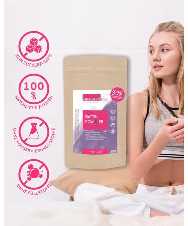 Buy 500g Sugar-Free Date Powder - Vegan Natural Sweetener Alternative for Baking & Cooking | 100% Dried Dates High in Fiber & Minerals - Buy Online on GoSupps.com