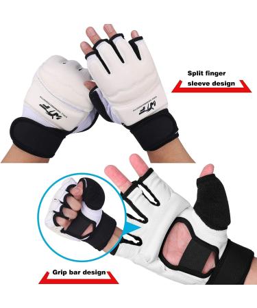 Taekwondo Sparring Gloves & Foot Gear - WTF Approved Half Finger Set for Boxing, MMA, Karate - Premium Quality with Wrist Wraps & Ankle Support - Ideal for Men, Women, Kids - Medium Size - Buy Online on GoSupps.com
