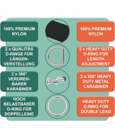 Buy Dey Premium 2m Dog Leash - 3-Way Adjustable Nylon for All Dog Sizes Multiple Colors | Ideal Puppy Guide Line - XS Black - Buy Online on GoSupps.com