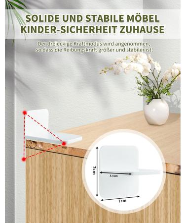 Netonda Child Safety Cabinet Locks - 4-Piece Anti-Tip Furniture Wall Anchors for Baby & Pet Protection - No Drilling Required - Buy Online on GoSupps.com