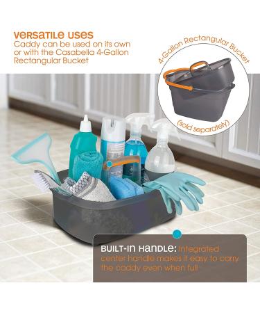 Casabella Plastic Cleaning Storage Caddy with Handle - 1.85 Gallon - Gray and Orange - Buy Online on GoSupps.com