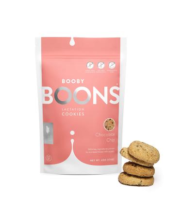 Booby Boons Chocolate Chip Lactation Cookies, Breastfeeding Support Supplement, 6 Ounce Bag, Fenugreek Free, Gluten Free, Soy Free, Non GMO. Award Winning. The milks on the way with Booby Boons Lactation Cookies.