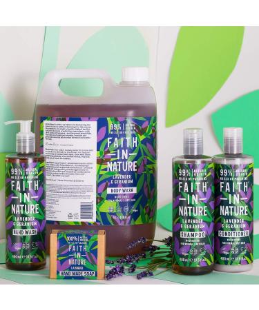 Faith In Nature Lavender & Geranium Shampoo Bar - Vegan, Cruelty-Free, SLS & Paraben-Free 85g - Buy Online on GoSupps.com