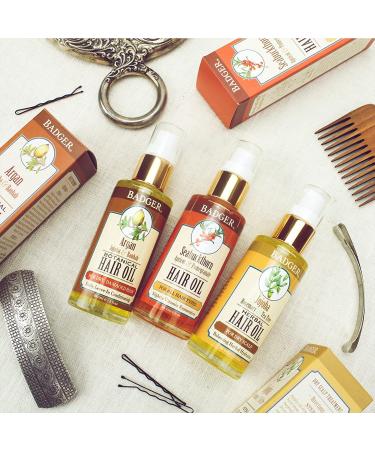 Badger Herbal Hair Oil - Jojoba, Rosemary & Tea Tree 2 fl oz | Natural Hair Care - Buy Online on GoSupps.com