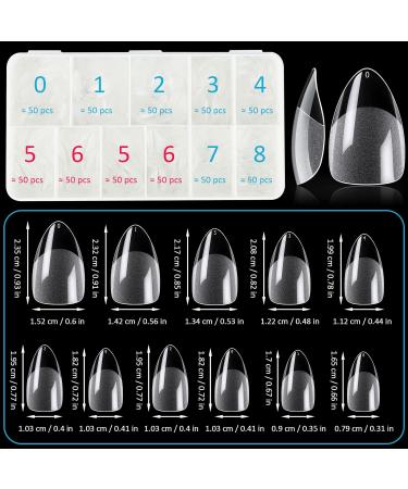Noverlife 550PCS Short Almond Soft Gel Nail Tips Clear - Full Cover Half Matte Almond Shape Fake Nails with Case for DIY Nail Salon Manicure - Soak Off Extensions - Buy Online on GoSupps.com