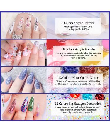 Morovan Acrylic Nail Kit - 3 Colors Powder with Nail Art Supplies for Beginners - Buy Online on GoSupps.com