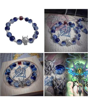 OralGos Glass Bead Hand Chain Game Bracelet - Genshin Xiao Cosplay Unisex Bangle Decoration & Stylish Gift - Buy Online on GoSupps.com