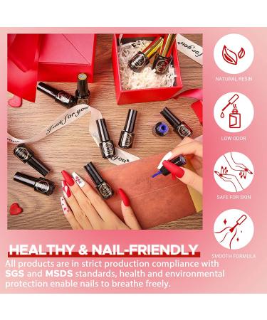 MEFA 23 Pcs Gel Nail Polish Set - Spring Collection with Glossy & Matte Top Coat, Base Coat, Black Glitter, White, Pink, Blue Colors - Perfect Gift for Starter Manicure - Salon Quality - F-Love Letters - Buy Online on GoSupps.com