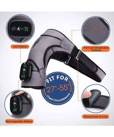 Heated Shoulder Wrap with Vibration | Electric Heating Pad Massager for Left/Right Shoulder | 3 Settings | LED Display - Buy Online on GoSupps.com