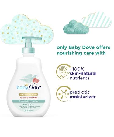 Dove Baby Sensitive Skin Care Hypoallergenic Wash - Fragrance Free 13 fl oz - Buy Online on GoSupps.com