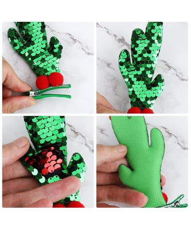 Christmas Hair Clips - 4 Pairs Glitter Sequins Antler Hair Accessories for Women & Girls | Perfect for Holiday Parties - Buy Online on GoSupps.com