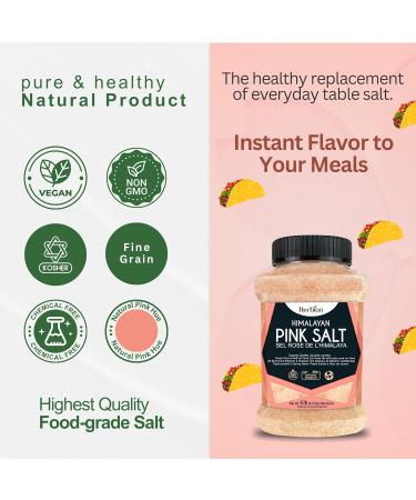 Herbion Naturals Himalayan Pink Salt - Fine Grain - 5 lb. (2.2 Kg) Unbreakable Jar - Kosher Certified - GMO-Free - Vegan - Supreme Quality - Chemical Free - Buy Online on GoSupps.com