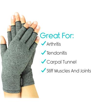 Vive Arthritis Gloves - Compression Relief for Rheumatoid & Osteoarthritis - Open Finger Heat Gloves for Typing & Carpal Tunnel - Medium Size for Men & Women - Buy Online on GoSupps.com