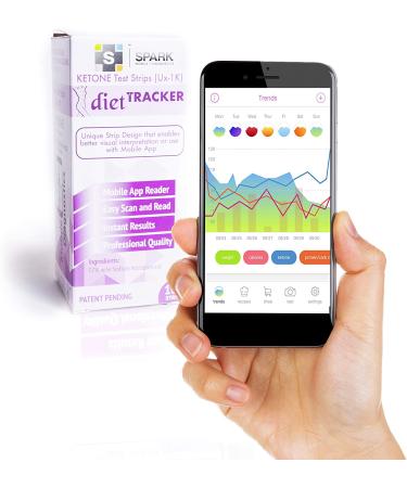 Spark Keto Test Strips with Mobile App Reader - Track Ketosis, Macros, Mood, Weight | Spark DietTracker App - Buy Online on GoSupps.com