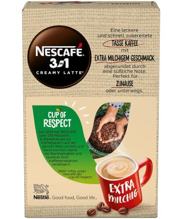 Nescaf 3-in-1 Creamy Latte Beverage Powder Sticks - Instant Coffee with Milk & Sugar Exquisite Soluble Bean Coffee - 1 Pack (1g) for International Shipping - Buy Online on GoSupps.com