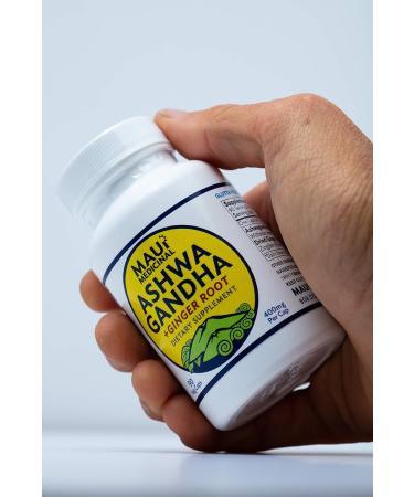 Maui Medicinal Herbs Ashwagandha Plus Ginger 90 Veggie Capsules - 400mg per Capsule Hawaiian(Organic Herbal Formula) - Buy Online on GoSupps.com