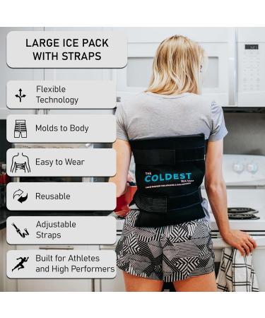 Large Flexible Gel Ice Pack & Wrap with Straps for Hot Cold Therapy - Pain Relief for Injuries - Reusable - 11 x 14 - Buy Online on GoSupps.com