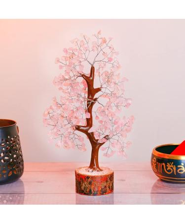 Rose Quartz Bonsai Tree with Pink Tourmaline - Healing Crystals & Home Decor for Women - Buy Online on GoSupps.com