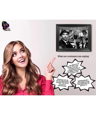 Rat Pack 3D Pool Poster Wall Art Decor | 14.5x18.5 | Lenticular Print | Sinatra, Martin, Davis Jr. | Memorabilia Gifts for Guys & Girls - Buy Online on GoSupps.com