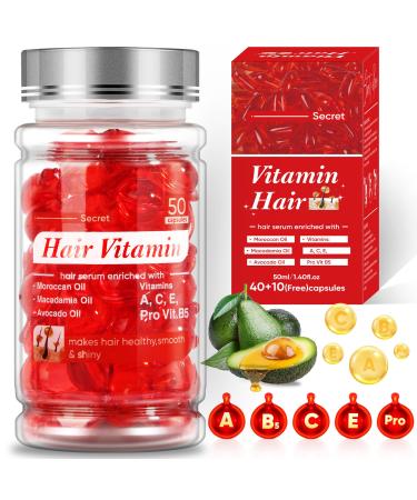 Jaxmoon Hair Treatment Serum - Bali Secret Hair Vitamin No Rinse with Moroccan Macadamia Avocado Oils Vitamins A C E Pro Vit B5 50 Capsules