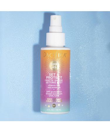 Pacifica Beauty Set & Protect Matte Sheer Setting Mist SPF 45 - VEGAN & CRUELTY-FREE, UVA/UVB Protection, Oil Control - 4 Fl Oz - Buy Online on GoSupps.com