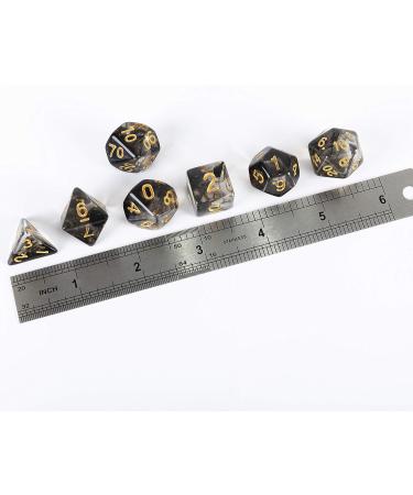 Transparent Resin Polyhedral 7-Die Dice Set for DnD, RPG, MTG - Smoke Black White - 2 Sets - Buy Online on GoSupps.com