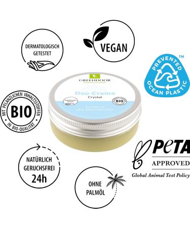  GREENDOOR GREENDOOR 2 x 50 ml vegan crystal cream deodorant no sweating smell no bleaching zinc and alcohol free no animal testing dermatologically tested - Buy Online on GoSupps.com